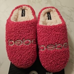Bebe Pink Textured Slippers